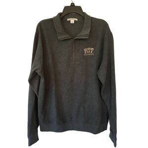 Cutter & Buck L Pittsburg Pitt Football Long Sleeve 1/4 Zip Pull Over Sweatshirt